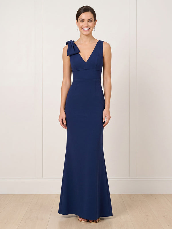 Chiffon V Neck Spaghetti Straps Mermaid Long Formal Dresses