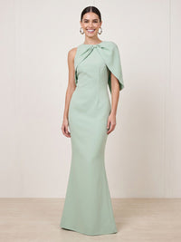 Satin Mermaid Sleeveless Cap Sleeves  Long Formal Dresses