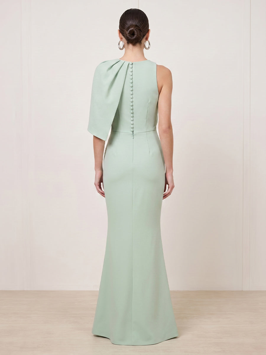 Satin Mermaid Sleeveless Cap Sleeves  Long Formal Dresses