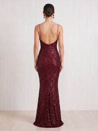 Sequin Mermaid Square Neck Sleeveless Long Formal Dresses