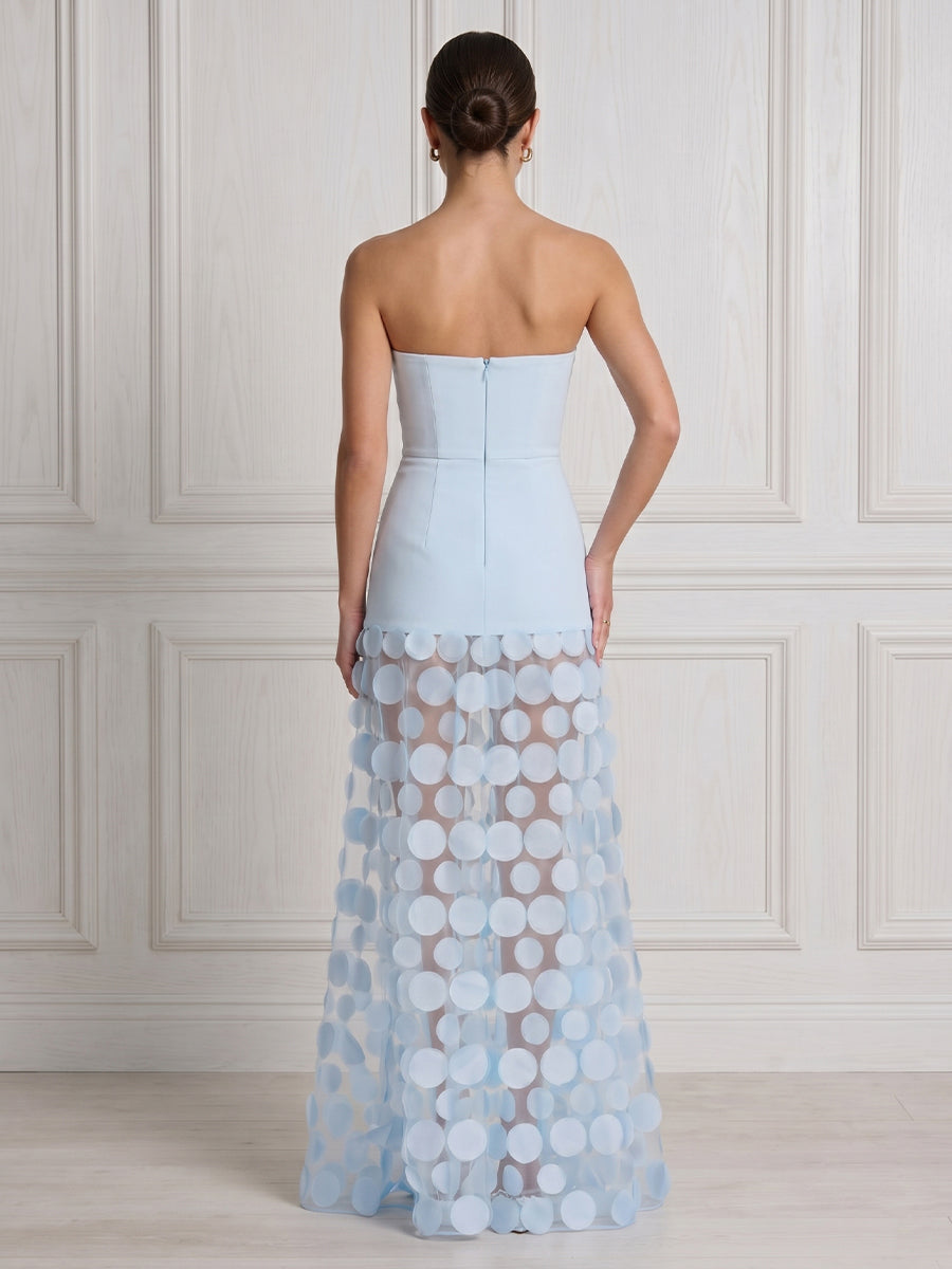 A Line Strapless Sleeveless Long Formal Dresses