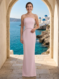 Mermaid Strapless Sleeveless Satin Long Formal Dresses