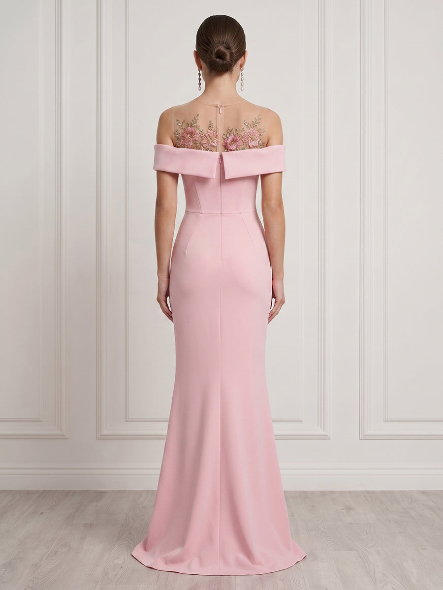 Mermaid Satin Off Shoulder Sleeveless Long Formal Dresses