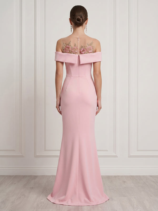 Mermaid Satin Off Shoulder Sleeveless Long Formal Dresses