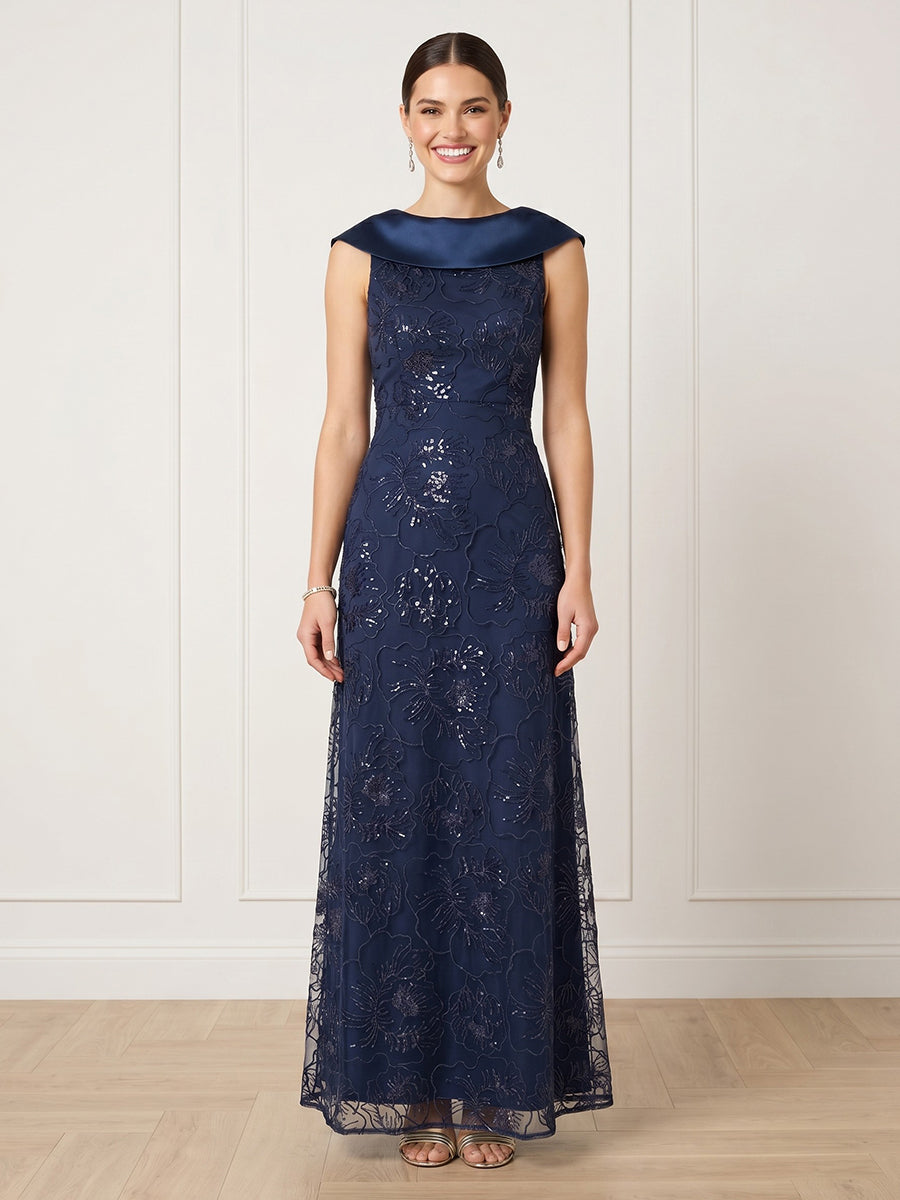 Sparkly Sequin A Line Sleeveless Long Formal Dresses