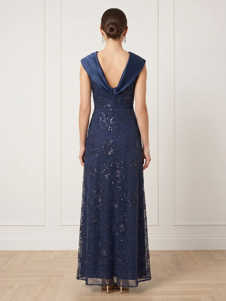 Sparkly Sequin A Line Sleeveless Long Formal Dresses