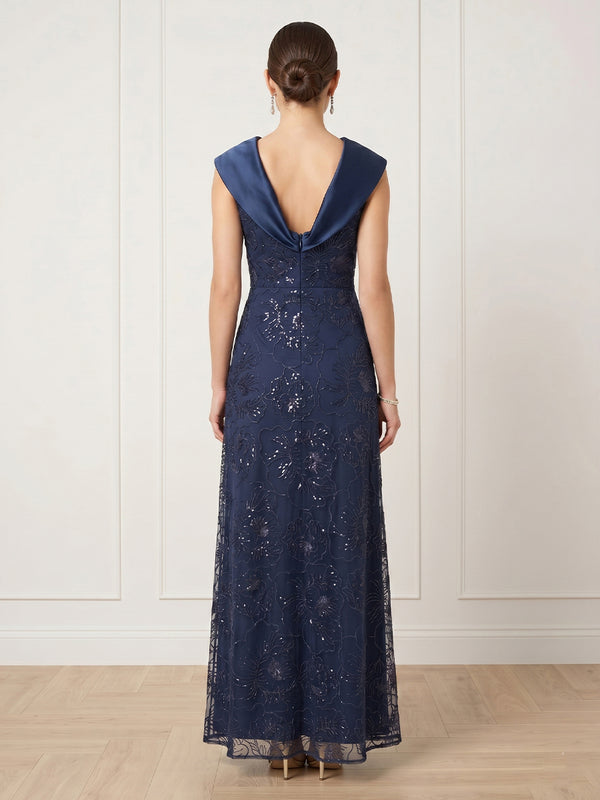 Sparkly Sequin A Line Sleeveless Long Formal Dresses
