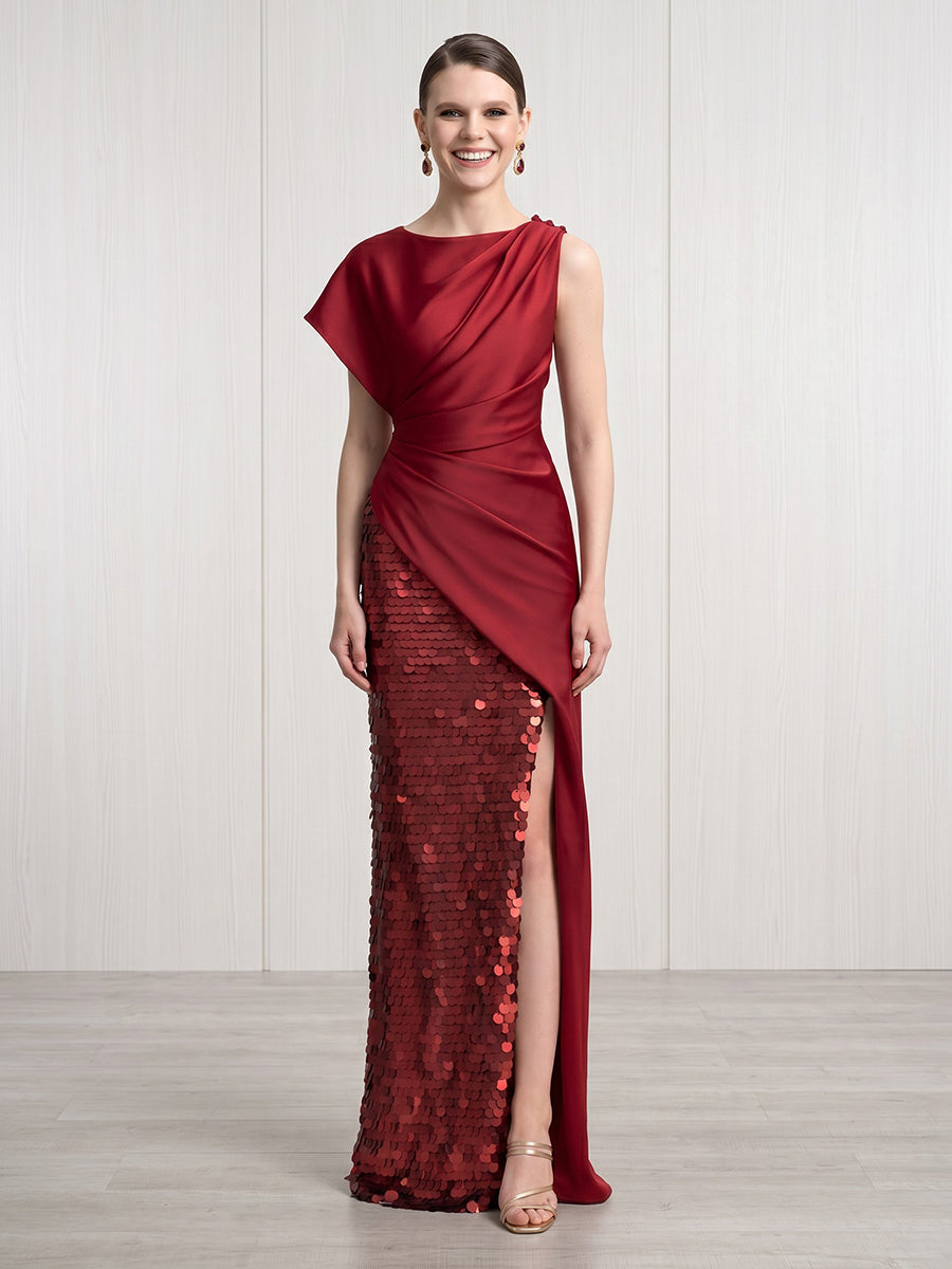 Sparkly Sequin Mermaid One Shoulder Long Formal Dresses