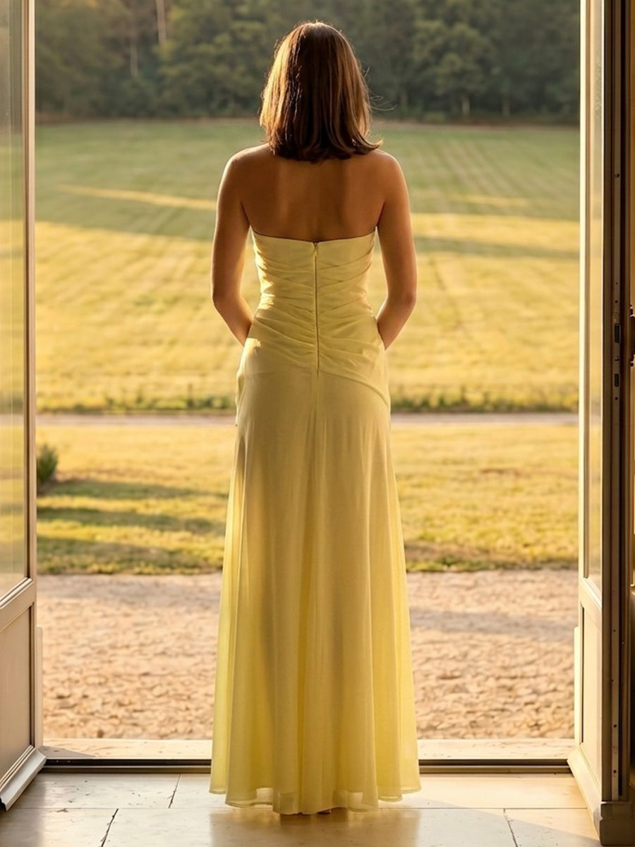 Satin Mermaid Sweetheart Sleeveless Long Formal Dresses