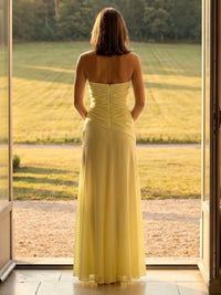 Satin Mermaid Sweetheart Sleeveless Long Formal Dresses
