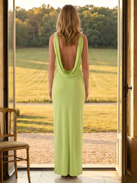 Satin Mermaid Sleeveless Long Formal Dresses with Pleated