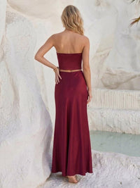 Satin Mermaid Strapless Sleeveless Long Formal Dresses