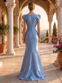 Off the Shoulder Mermaid Satin Sleeveless Evening Dresses