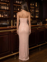 Strapless Sequin Sheath/Mermaid Ruched Long Evening Dresses
