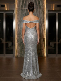 Off the Shoulder Sequin Sheath/Mermaid Floor Length Evening Dresses