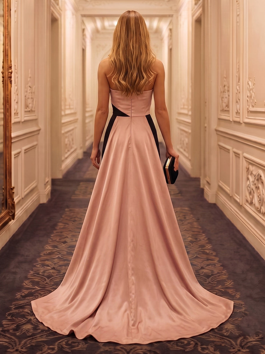 Strapless Satin Sheath/Mermaid Sleeveless Floor Length Evening Dresses