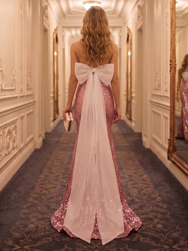 Strapless Sequin Sheath/Mermaid Sleeveless Floor Length Evening Dresses