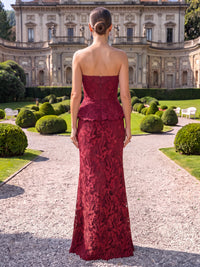 Lace Evening Dresses Sheath/Mermaid Strapless Sleeveless Floor Length