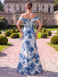 Jacquard Evening Dresses Mermaid Off the Shoulder Floor Length