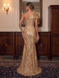 Floral Sequin Evening Dresses Mermaid/Sheath Sleeveless Floor Length