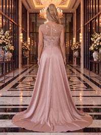Sequin Evening Dresses Sheath/Mermaid Scoop Neck Sleeveless Floor Length with Train Formal Gala Dress