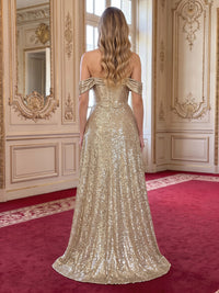 Off the Shoulder Corset Metallic Satin Evening Dresses Sleeveless Floor Length Mermaid Formal Party Dresses