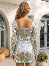 Sequin Long Sleeves Mermaid Short Homecoming Dresses