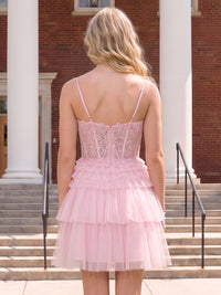 Tulle A Line Sweetheart Sleeveless Short Homecoming Dresses