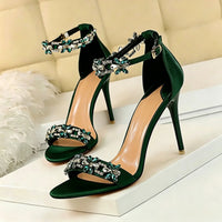 Women's Wedding Party Shoes Rhinestone Pearl Stiletto Pointed Toe Bridal Shoes