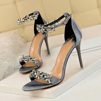 Women's Wedding Party Shoes Rhinestone Pearl Stiletto Pointed Toe Bridal Shoes
