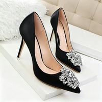 Women's Wedding Party Shoes Rhinestone Stiletto Heel Pointed Toe Bridal Shoes