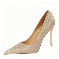 Women's Sequin Wedding Party Shoes Stiletto Heel Pointed Toe Bridal Shoes