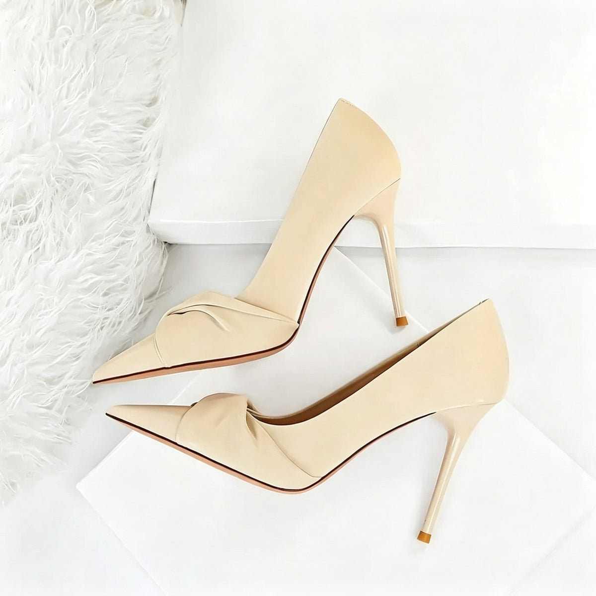 Women's Bow Tied Stiletto Heel Pointed Toe Wedding Party Shoes