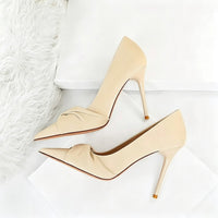 Women's Bow Tied Stiletto Heel Pointed Toe Wedding Party Shoes