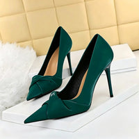 Women's Bow Tied Stiletto Heel Pointed Toe Wedding Party Shoes