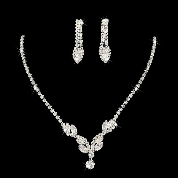 Elegant Jewelry Beading Cross 2 Pieces Chain Crystal Earrings