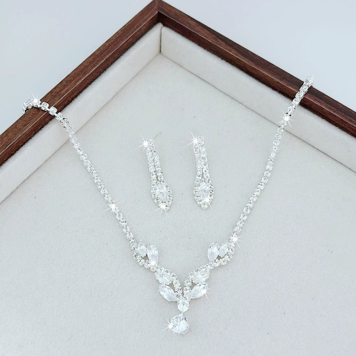 Elegant Jewelry Beading Cross 2 Pieces Chain Crystal Earrings