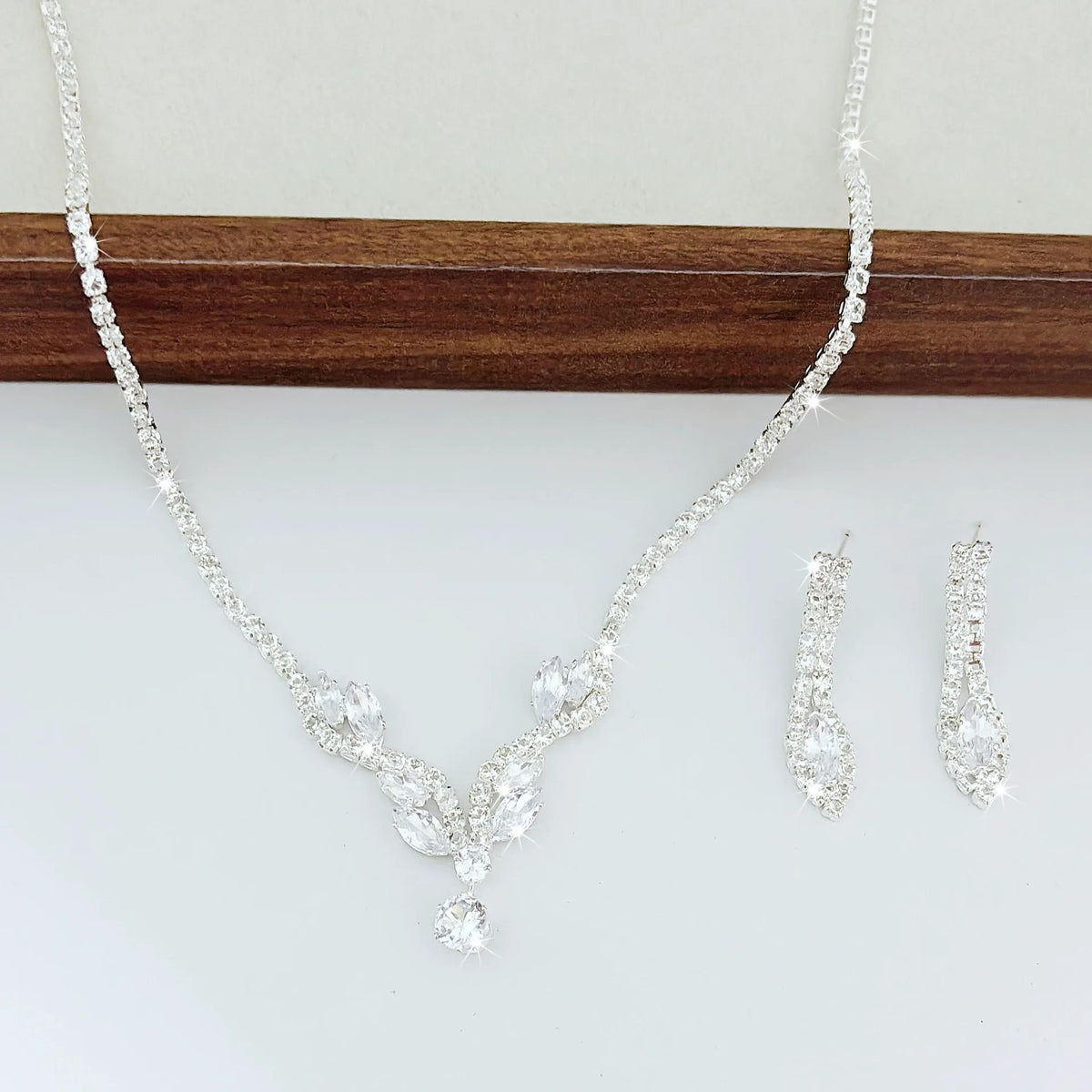 Elegant Jewelry Beading Cross 2 Pieces Chain Crystal Earrings