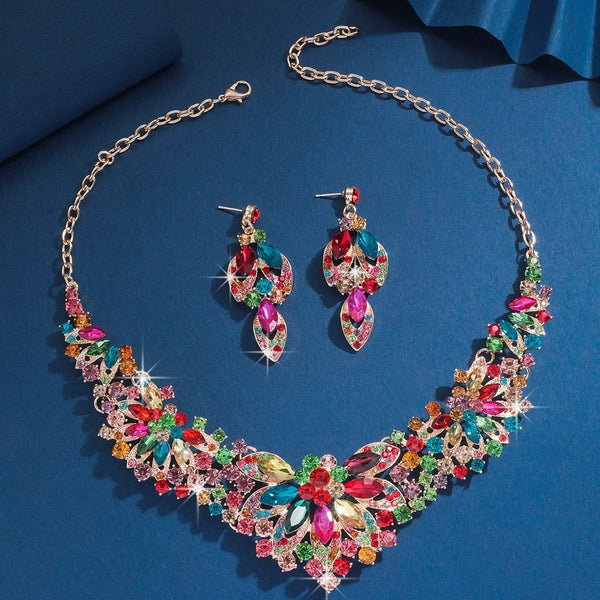 Elegant Jewelry Crystals Cross 2 Pieces Chain Crystal Earrings
