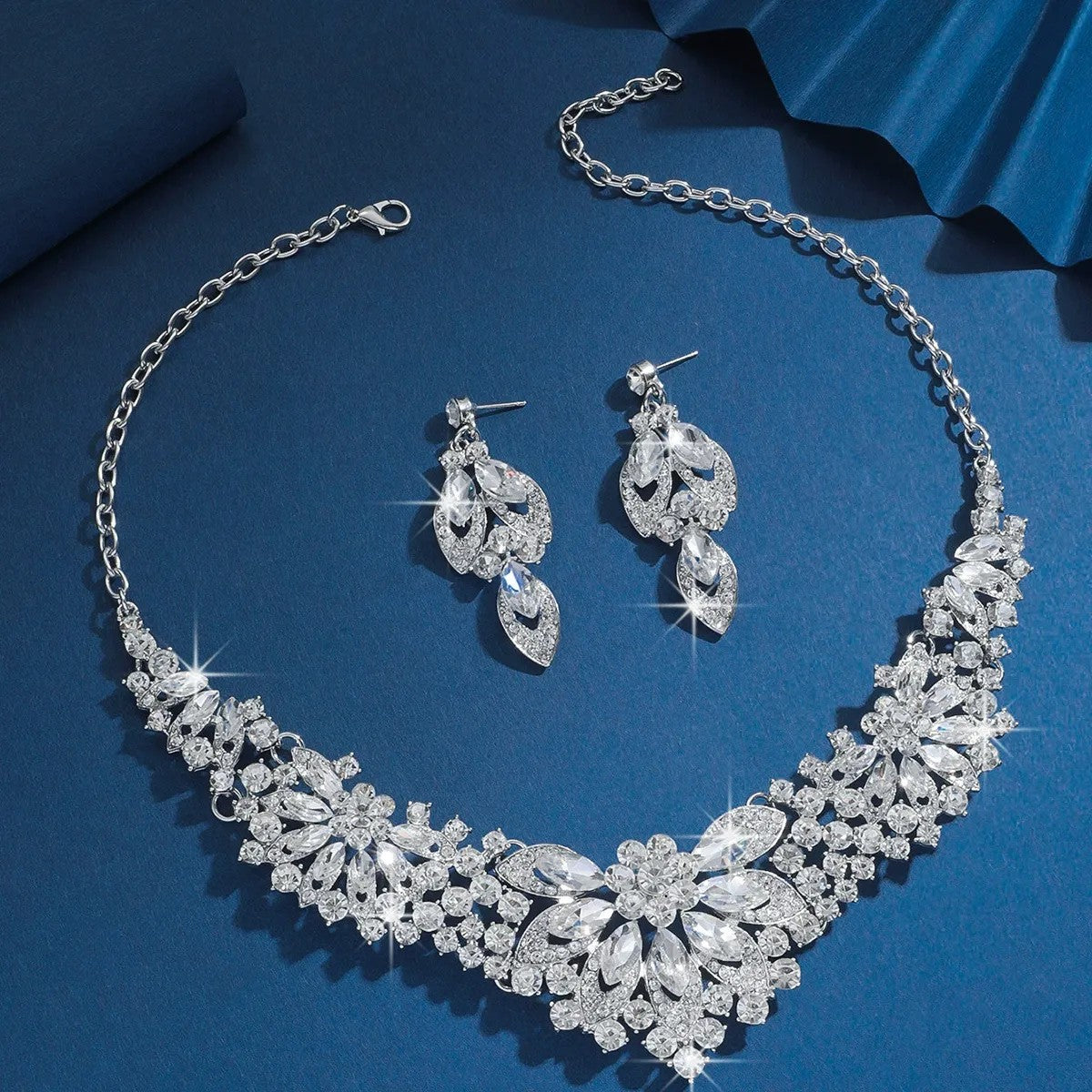 Elegant Jewelry Crystals Cross 2 Pieces Chain Crystal Earrings