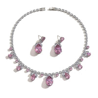 Sparkling Cubic Zirconia Bridal Jewelry Set Necklace and Drop Earrings
