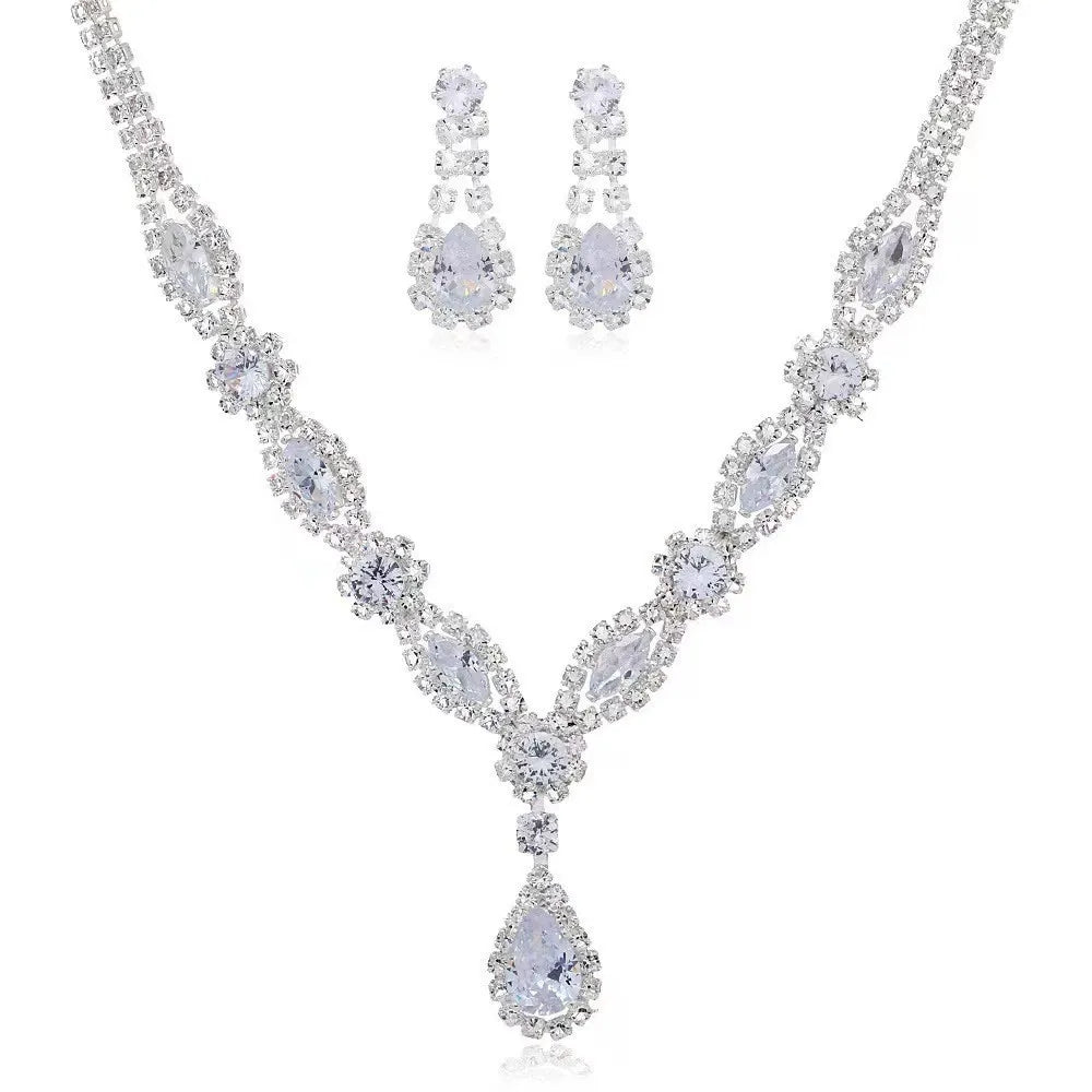 Luxury Sparkling Cubic Zirconia Formal Jewelry Set 4 Pieces