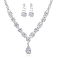 Luxury Sparkling Cubic Zirconia Formal Jewelry Set 4 Pieces