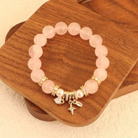 Crystal Bead Bracelets with Gold Star Charm