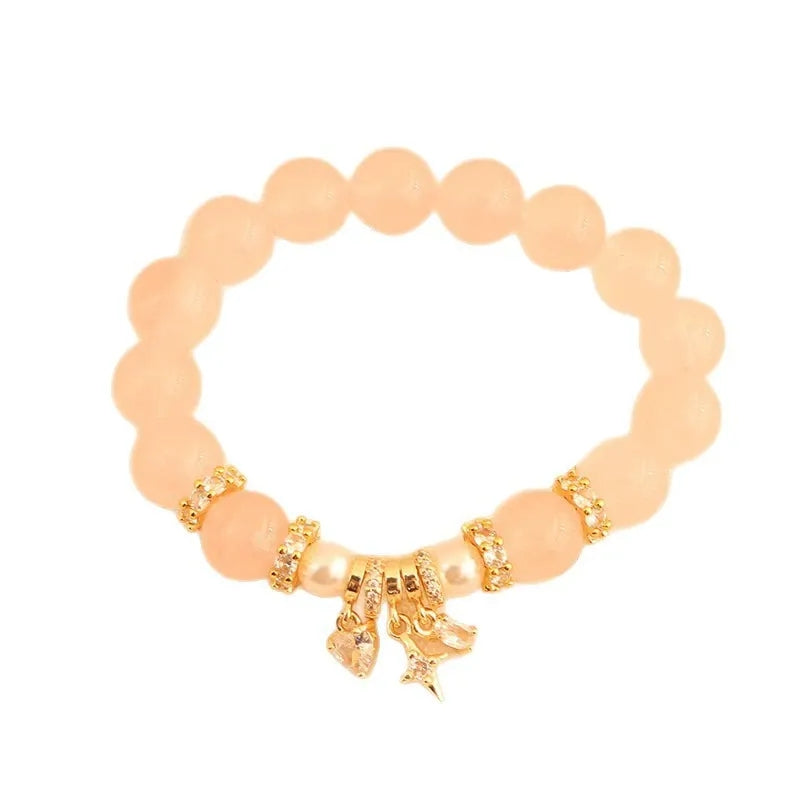 Crystal Bead Bracelets with Gold Star Charm