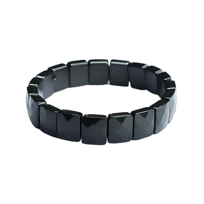 Black Onyx Mala Beads Stretch Bracelet
