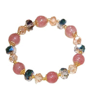 Pink Strawberry Quartz Bead Bracelets