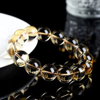 Yellow Citrine Crystal Mala Beads Stretch Bracelet