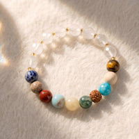 Buddha Lotus White Jade Chakra Bead Bracelets