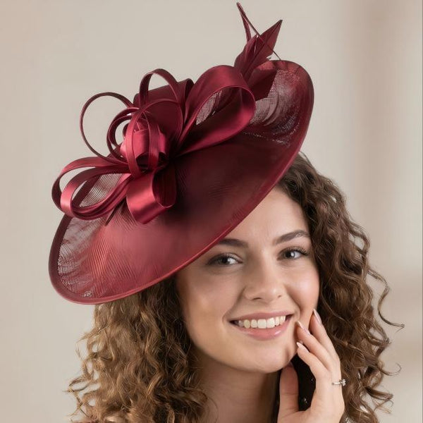 Burgundy Organza Formal Derby Headpiece